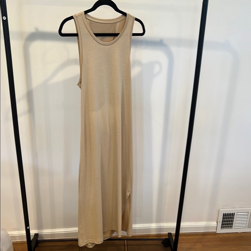Gap Beige Sleeveless Midi Dress